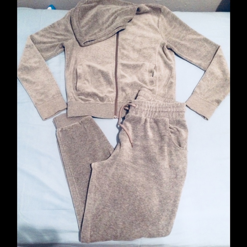 Light Grey Velour Tracksuit